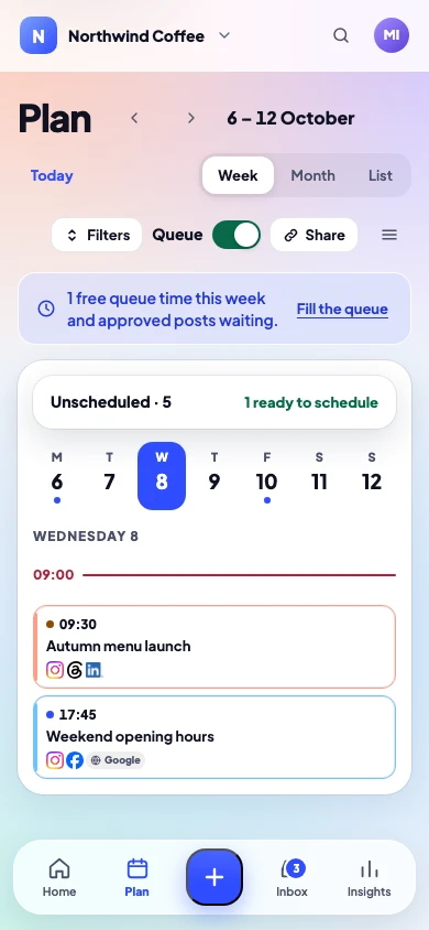 The Plan on a phone, in Light